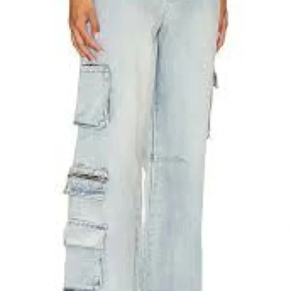 🍀 WEWOREWHAT NWT UTILITY CARGO STRAIGHT JEANS SIZE 24 - Picture 4 of 11